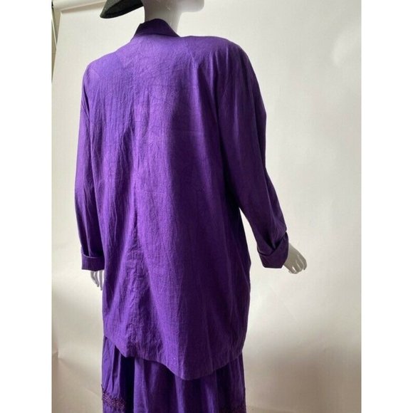 Womens 2 Piece Skirt Suit Purple Long Sleeve - Picture 4 of 8